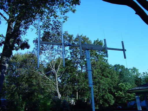 Picture of the antenna in the yard